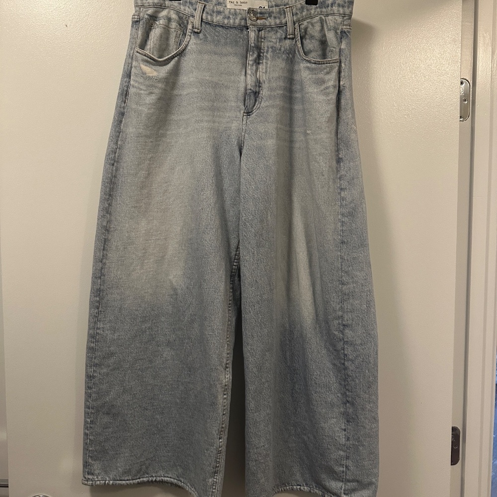 Rag & Bone "Sweatpants Jeans" - Size 31 Miramar Cotton Terry Wide Leg Pants - Picture 2 of 12